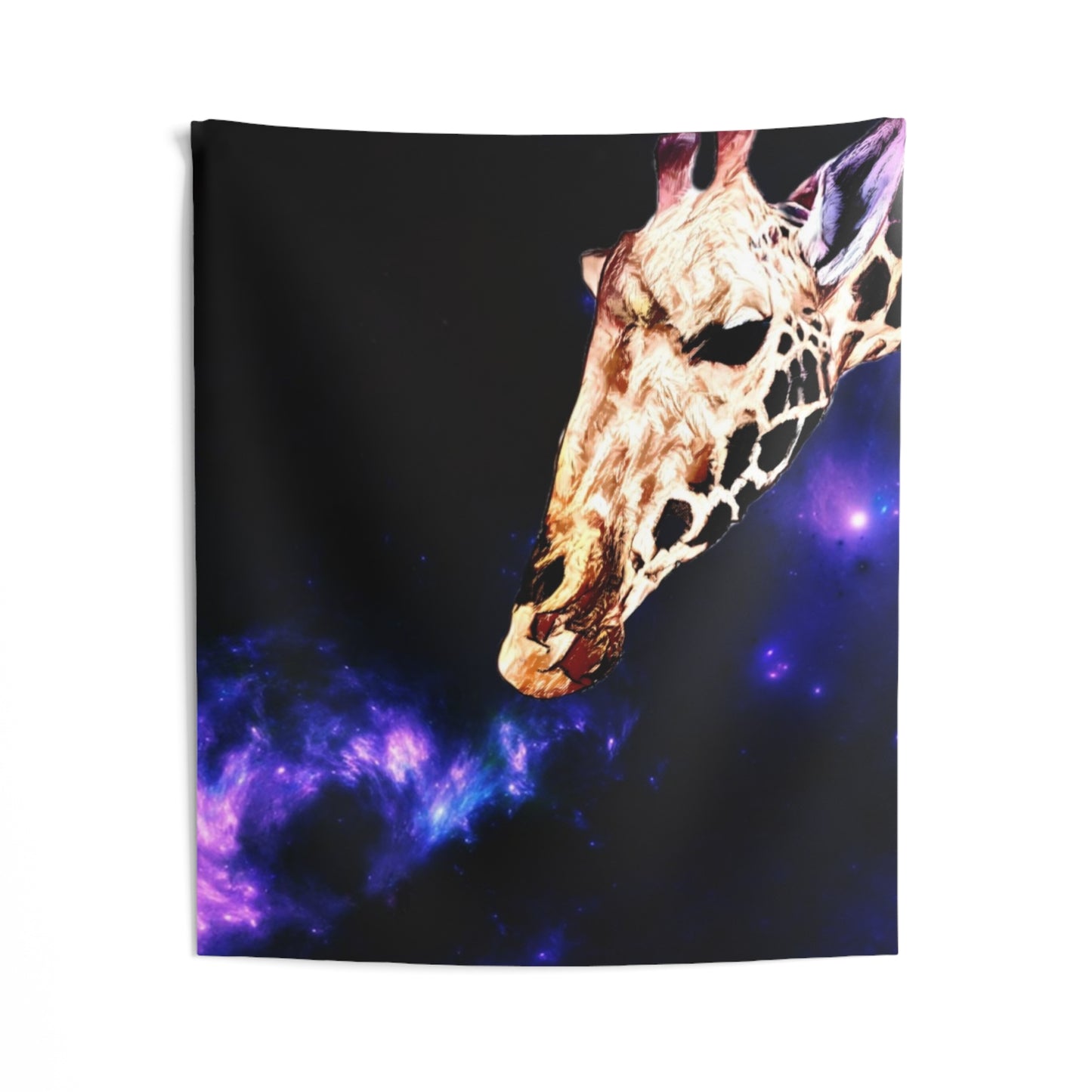 Cosmic Giraffe Indoor Wall Tapestry - Vibrant Space Art for Home Décor