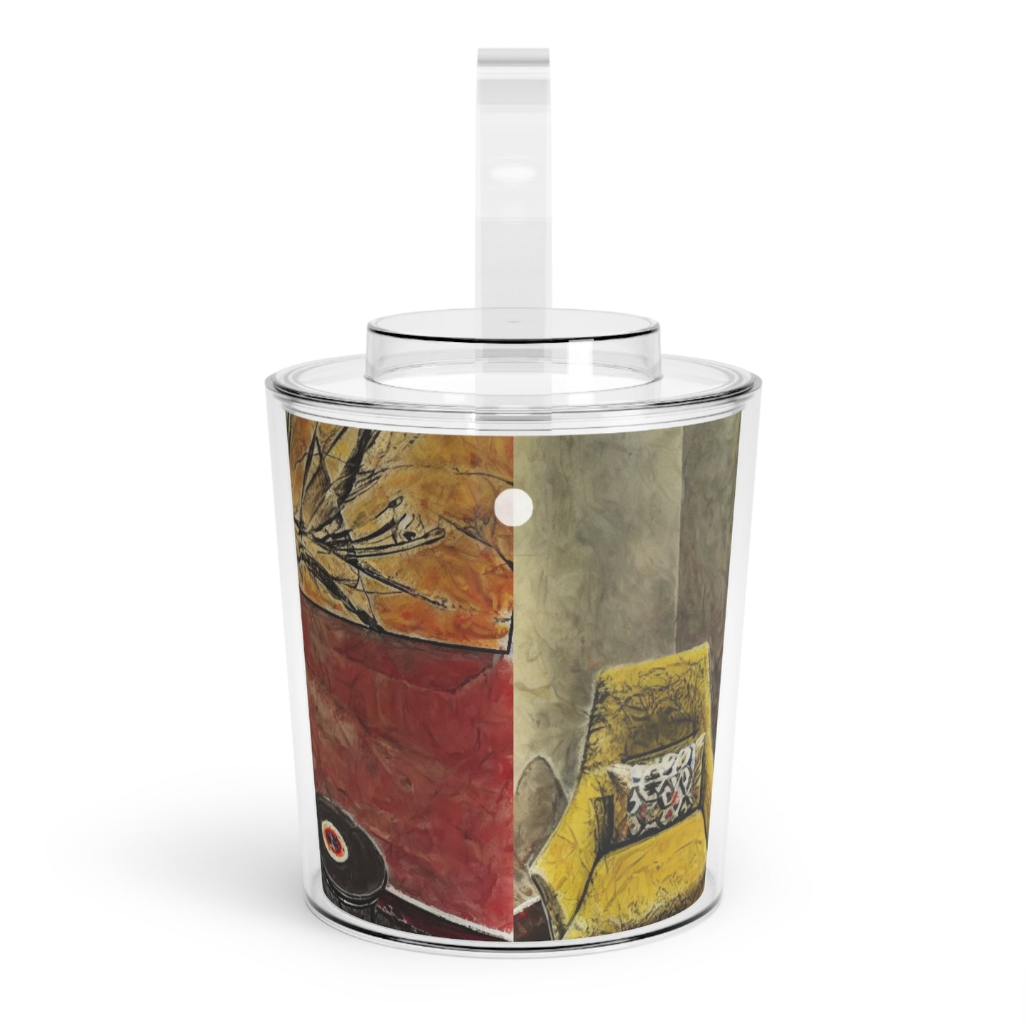 Ice Bucket Ambiance Design with Tongs - Internationally Inspired Home Bar Accessory