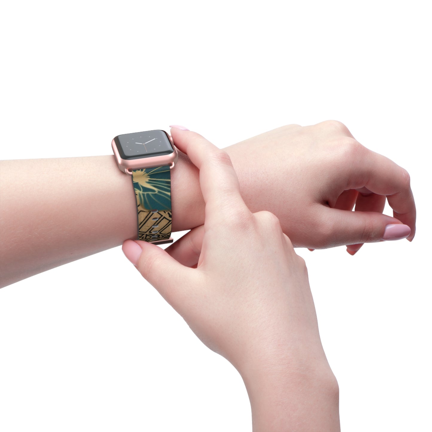 Green Leaf Watch Band — Architectural & Botanical Print Replacement Strap