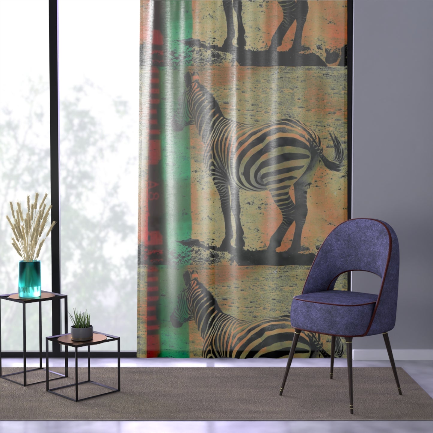 Zebra Print Contemporary Window Panel Design