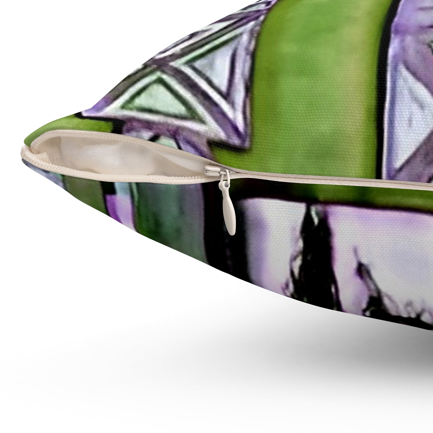 Essentric Vintage Green Square Pillow - Internationally Inspired Home Decor