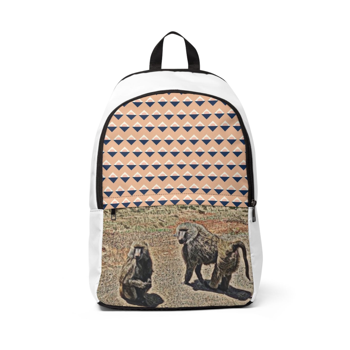 Safari Spirit Unisex Fabric Backpack -Playful Monkey Design Unisex Fabric Backpack