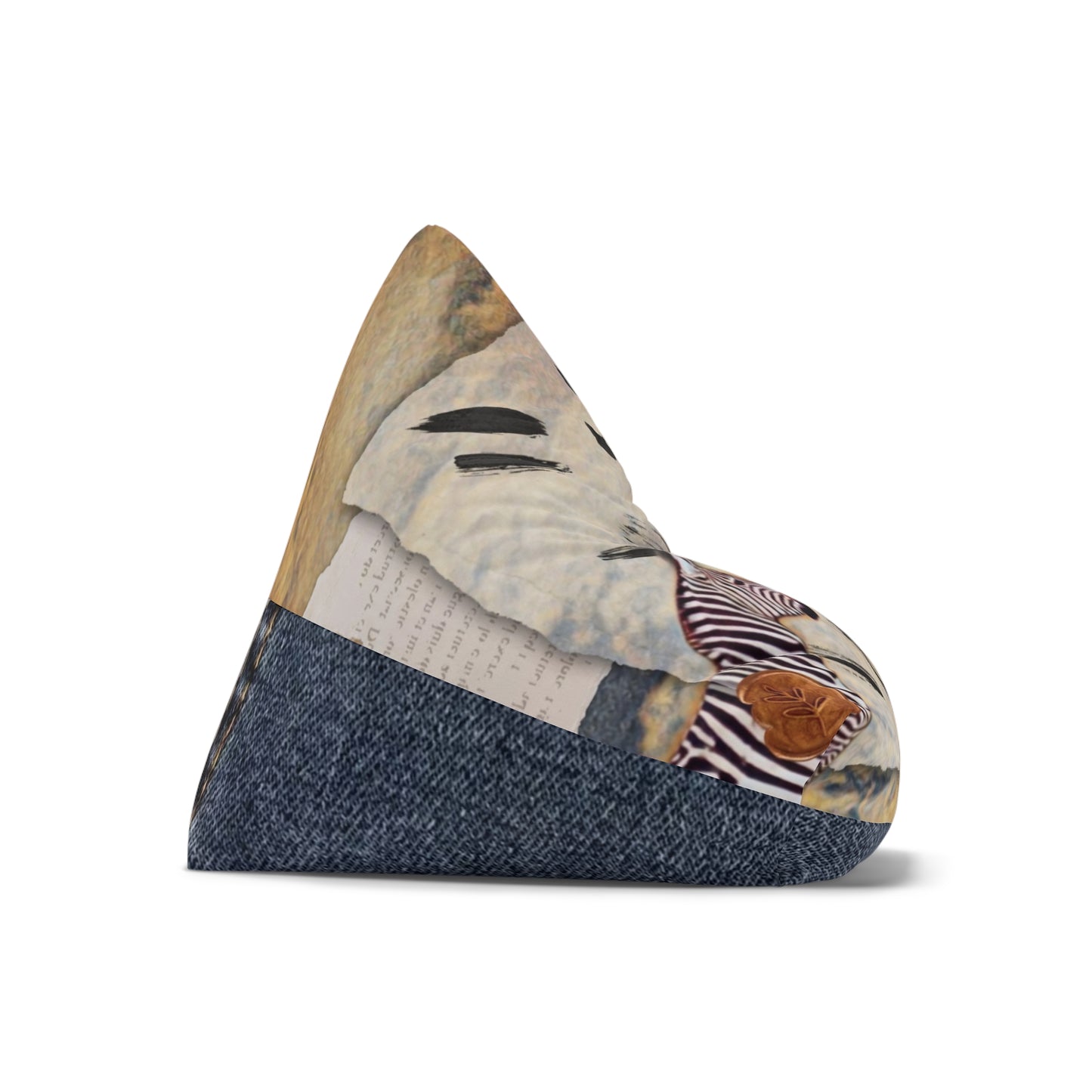Bean Bag Chair Cover — Cozy Boho Safari & Denim Accent
