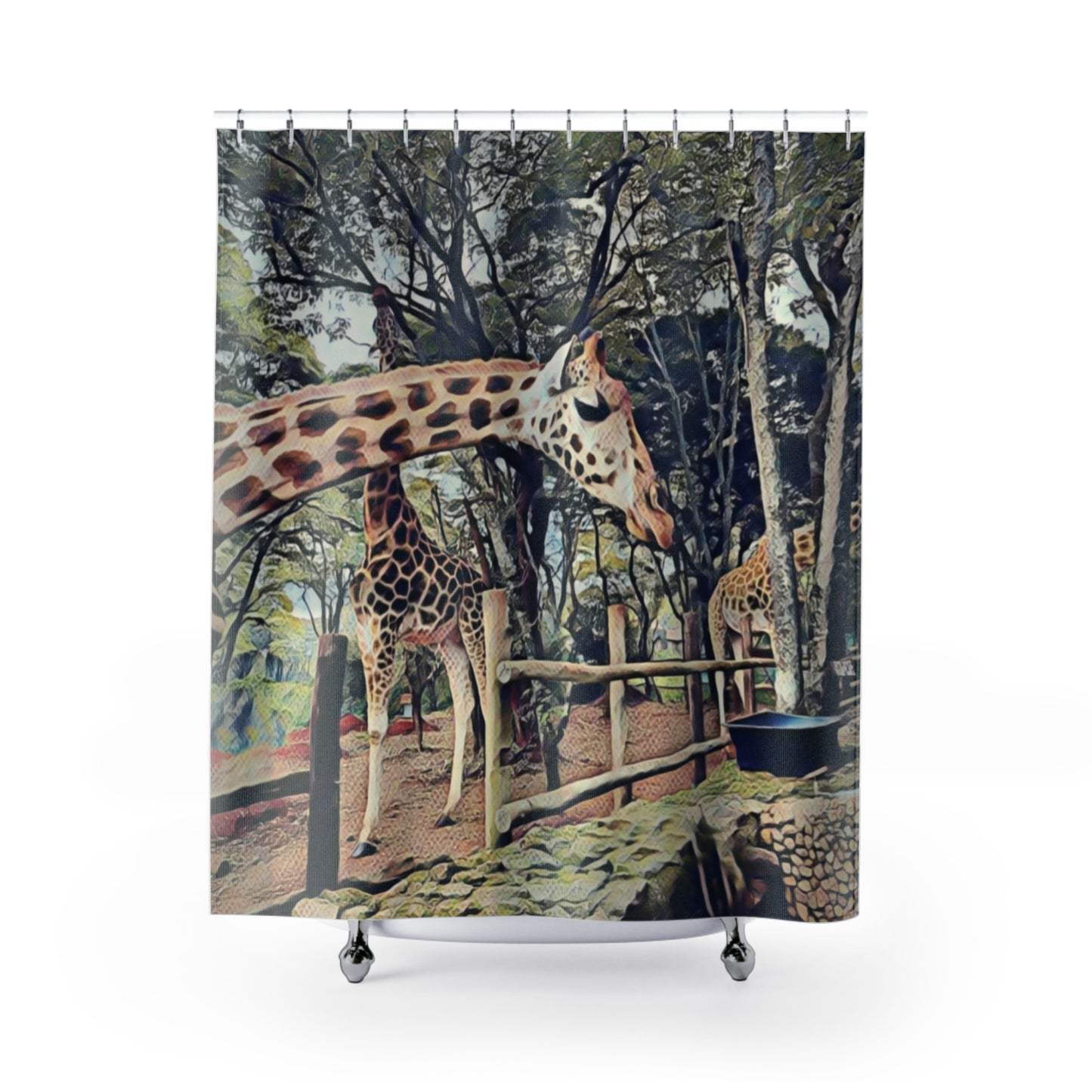Safari Adventure Giraffe Shower Curtain - Perfect for Animal Lovers & Nature Enthusiasts