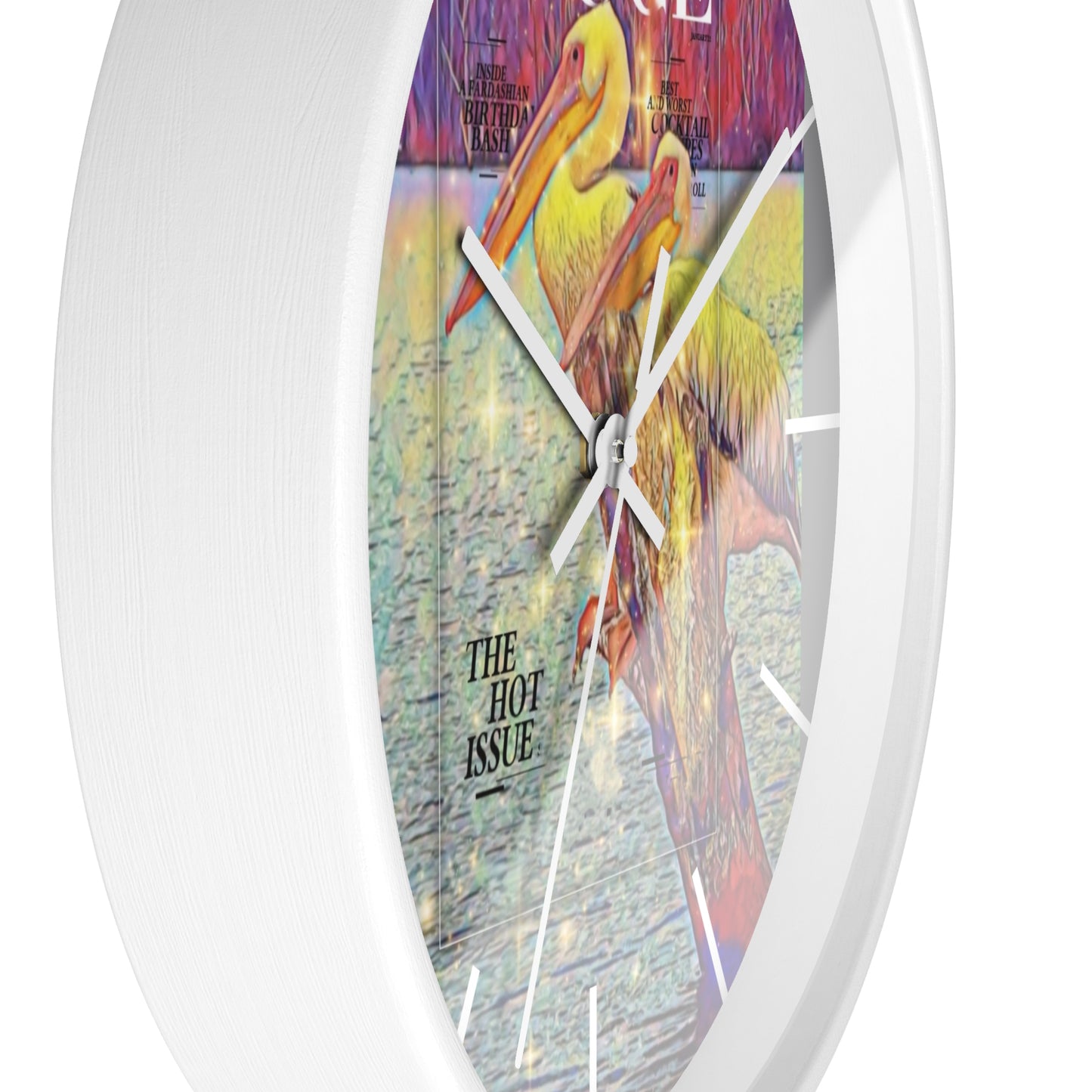 International Pelican Wall Clock – Vintage Rouge Magazine Design