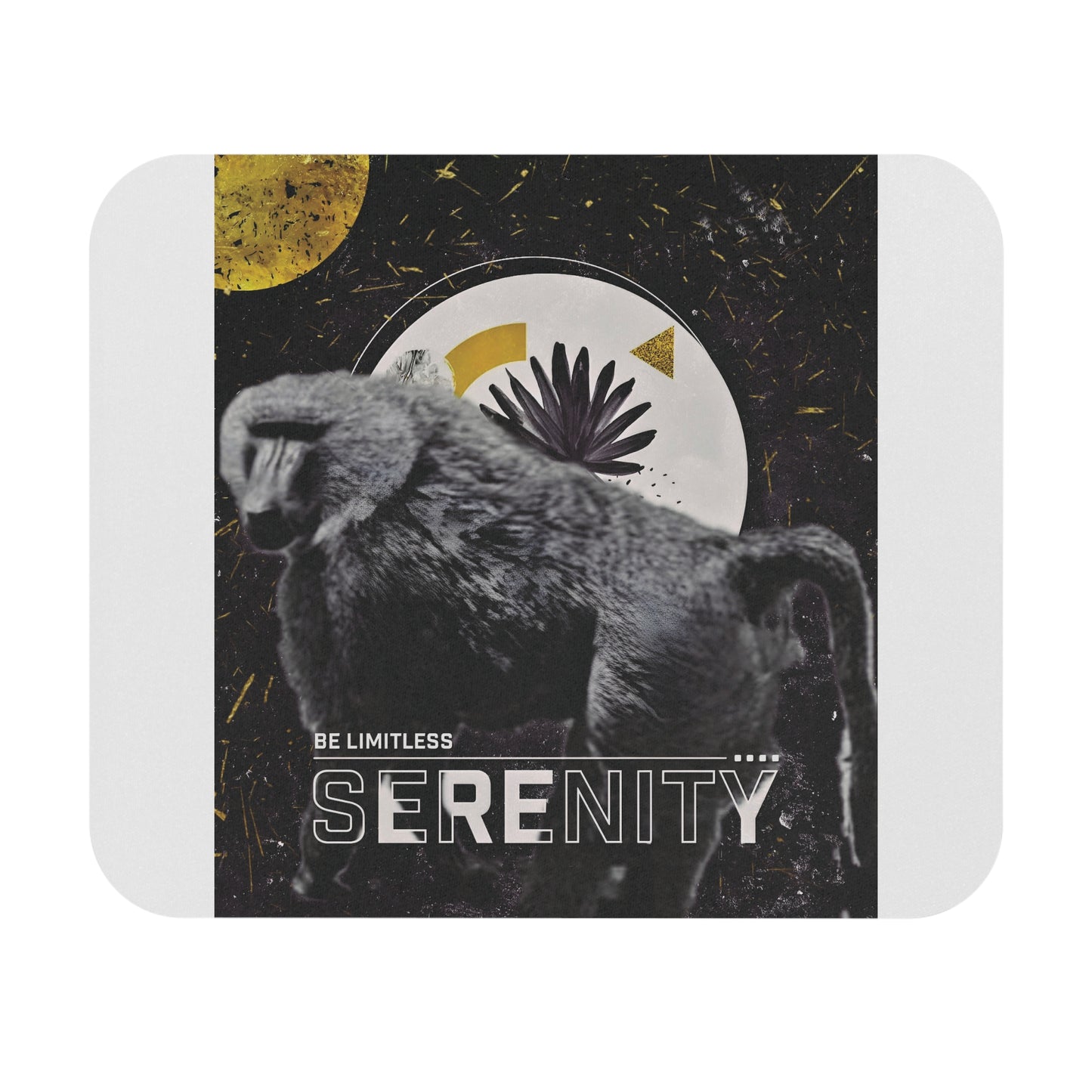 Serenity Baboon Mouse Pad – Inspiration for Office & Home