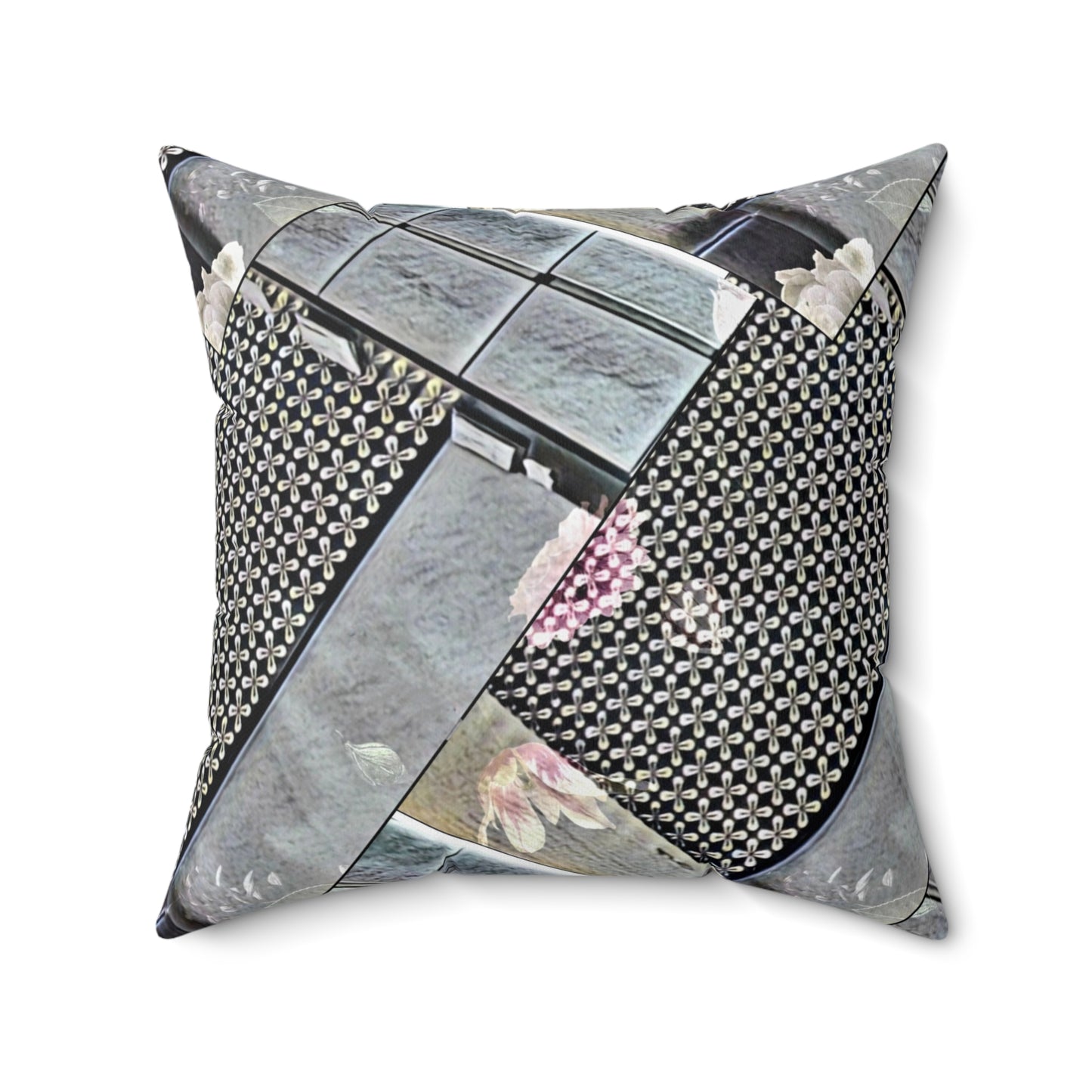 Geometric Flower Square Pillow - Internationally Inspired Stylish Home Décor