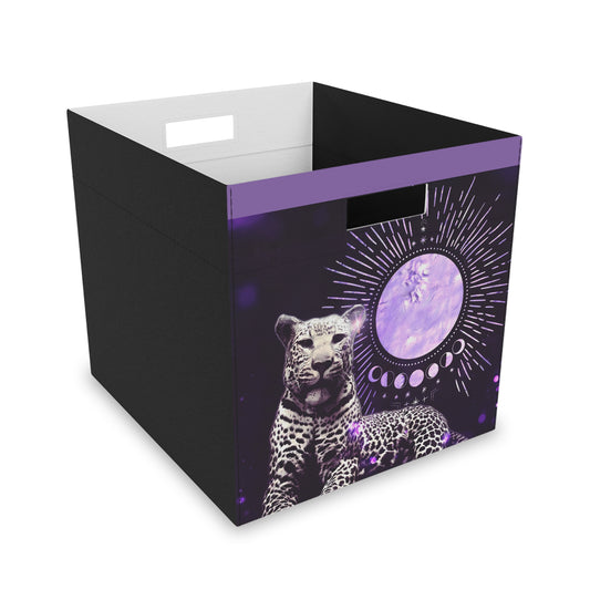 Color Coded Leopard Felt Storage Box – Stylish Organization Solution for Home Décor