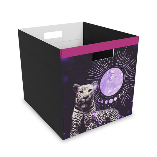 Color Coded Leopard Felt Storage Box - Stylish Organization for Home Decor