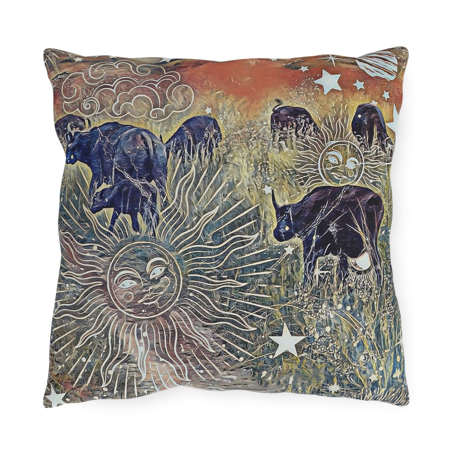 Outdoor Bohemian Galaxy and Carabo Pillow - Perfect for Relaxing Patios and Gardens
