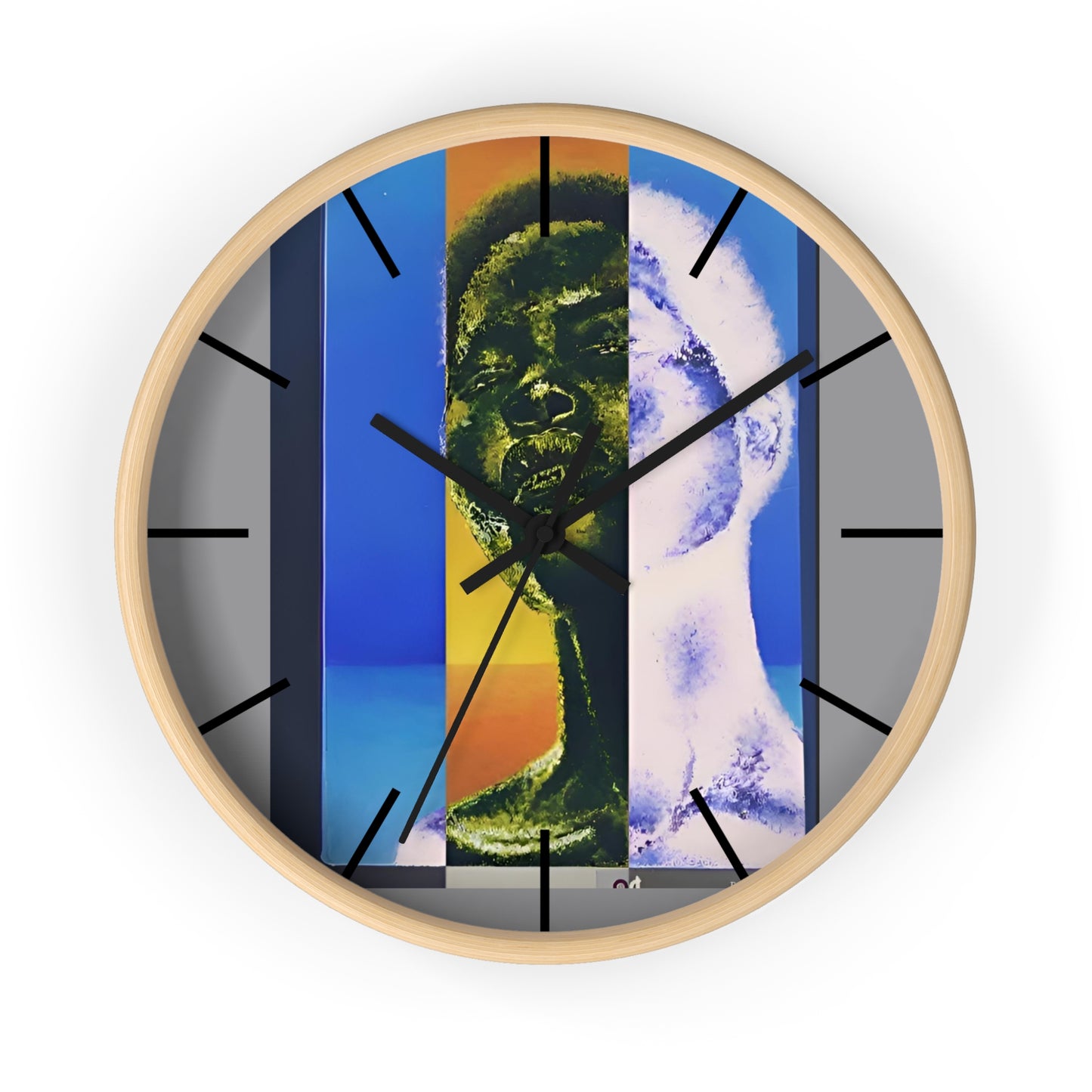 Colorful Retro Wall Clock with Abstract Art Design