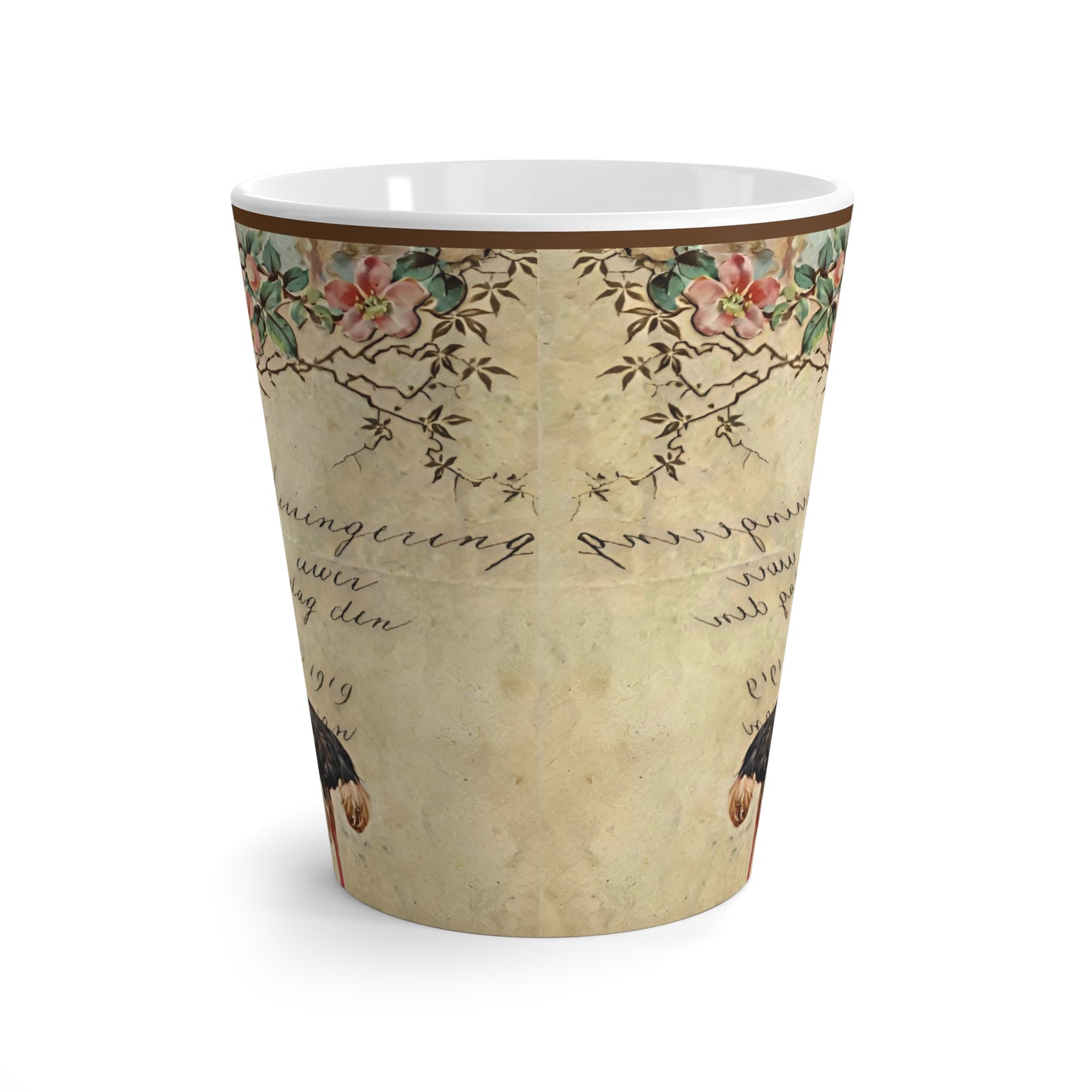 Vintage Ostrich Floral Latte Mug - Perfect Gift for Coffee Lovers