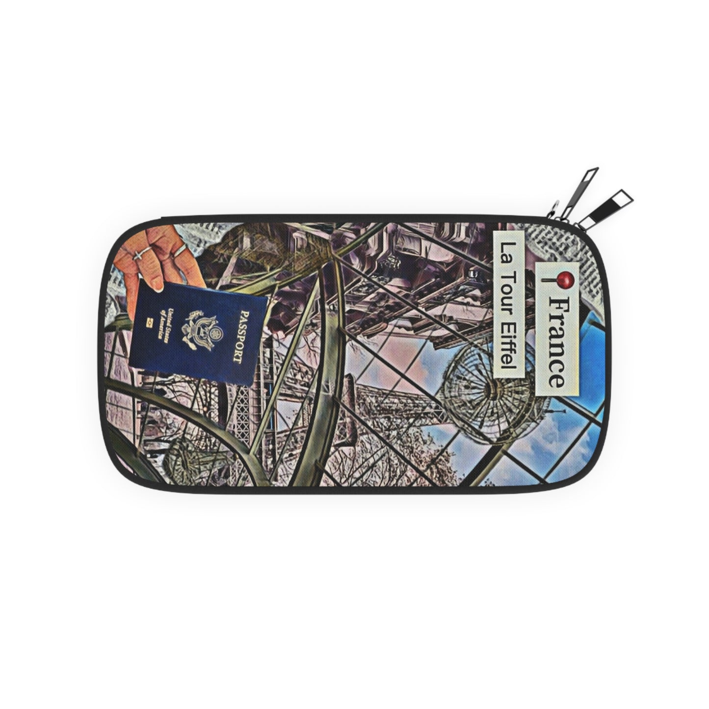 Dinner In Paris Convertible Passport Holder - Internationally Inspired Architectural Design