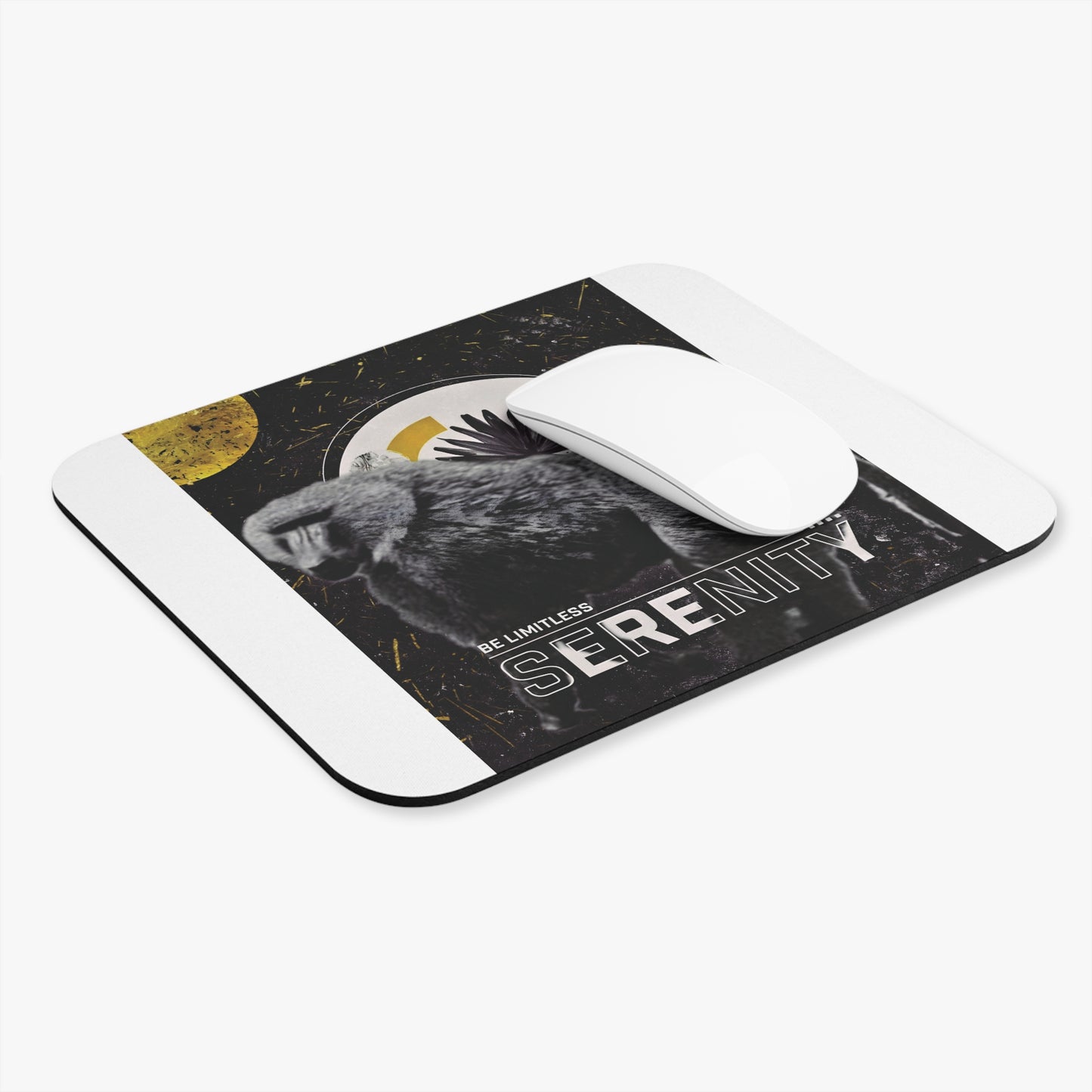 Serenity Baboon Mouse Pad – Inspiration for Office & Home
