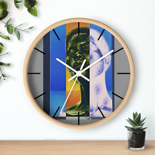 Colorful Retro Wall Clock with Abstract Art Design