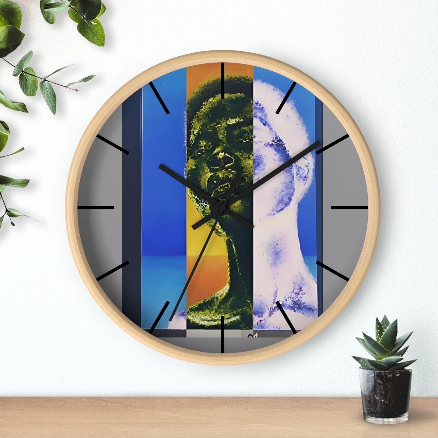 Colorful Retro Wall Clock with Abstract Art Design