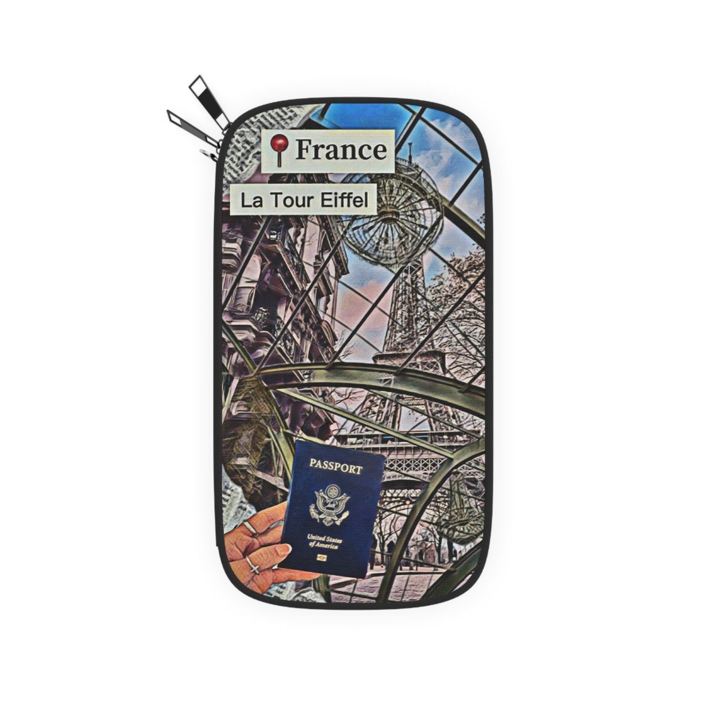 Dinner In Paris Convertible Passport Holder - Internationally Inspired Architectural Design