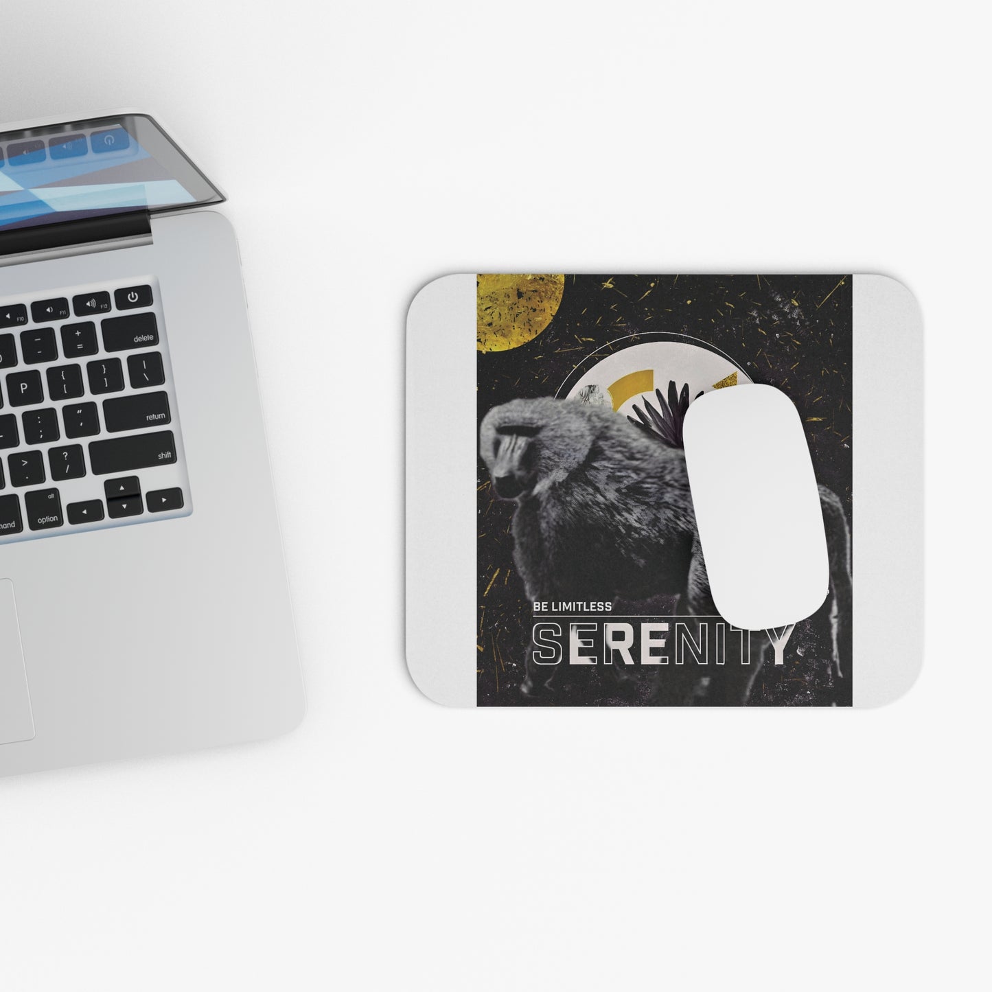 Serenity Baboon Mouse Pad – Inspiration for Office & Home