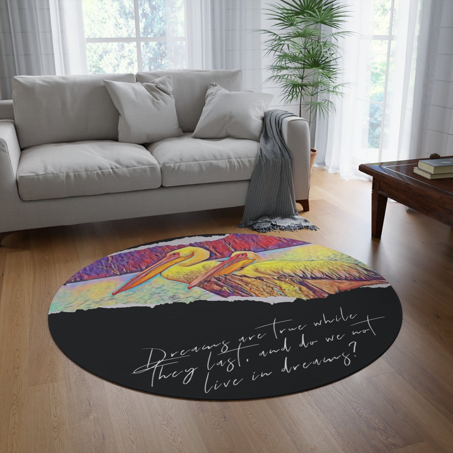 International Pelican Decor - Retro Pelican Round Rug