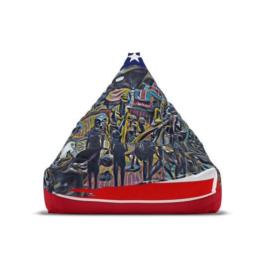 Vibrant Cross Cultural Mixed Art Bean Bag Chair - Internationally Inspired Home Statement Decor