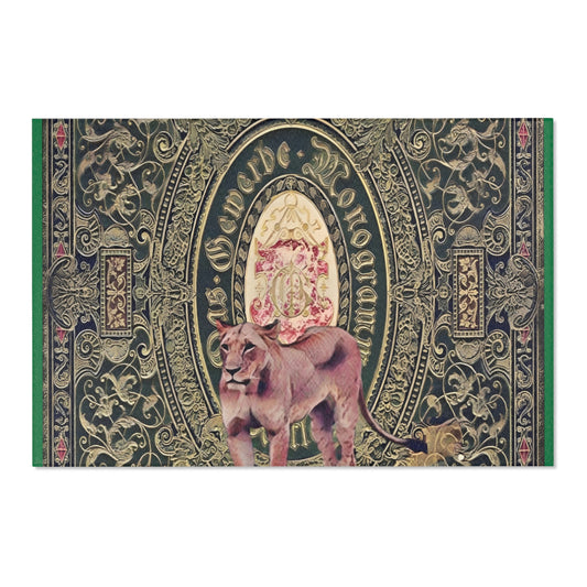 Vintage Lion Area Rug – Luxurious Statement Piece for Home Decor