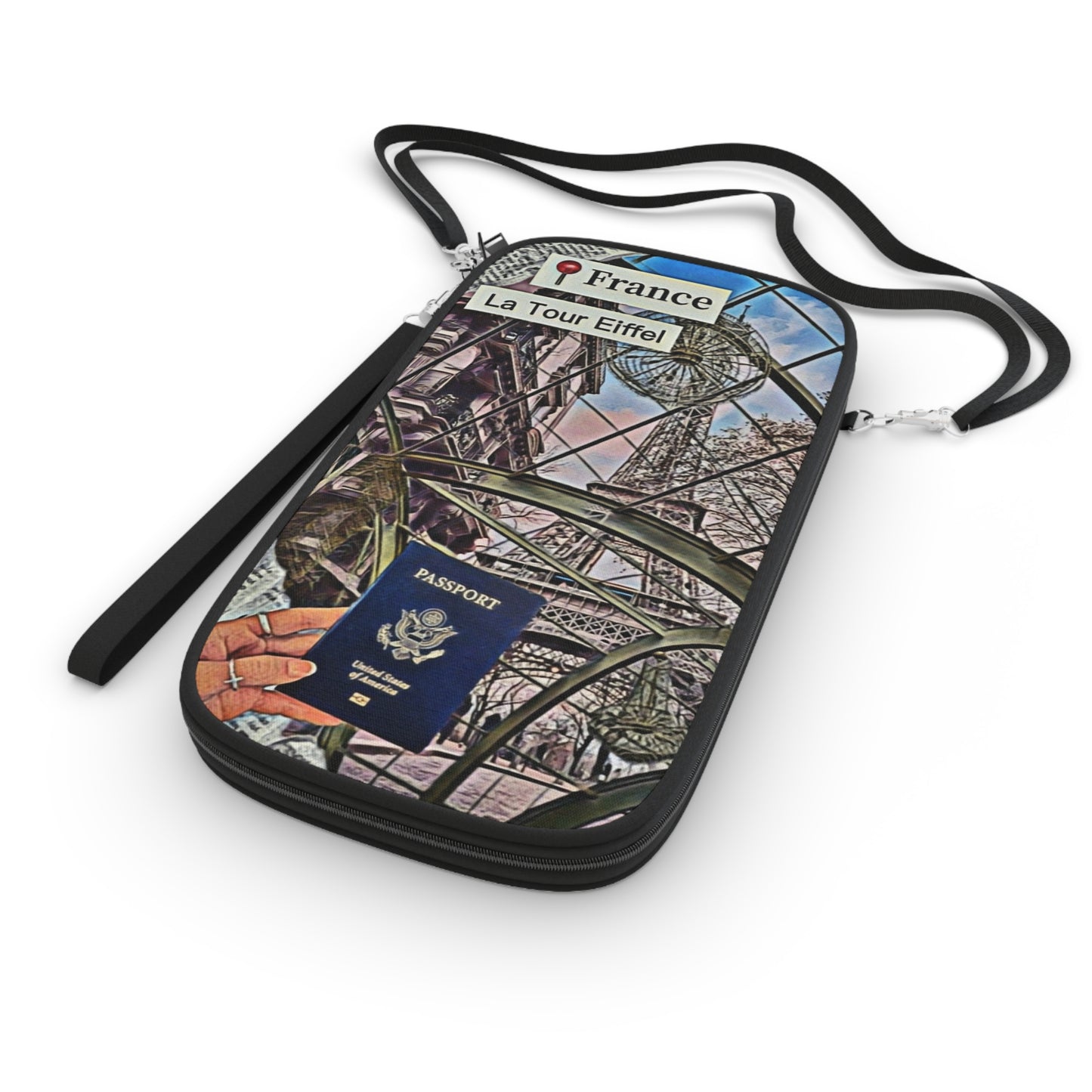 Dinner In Paris Convertible Passport Holder - Internationally Inspired Architectural Design