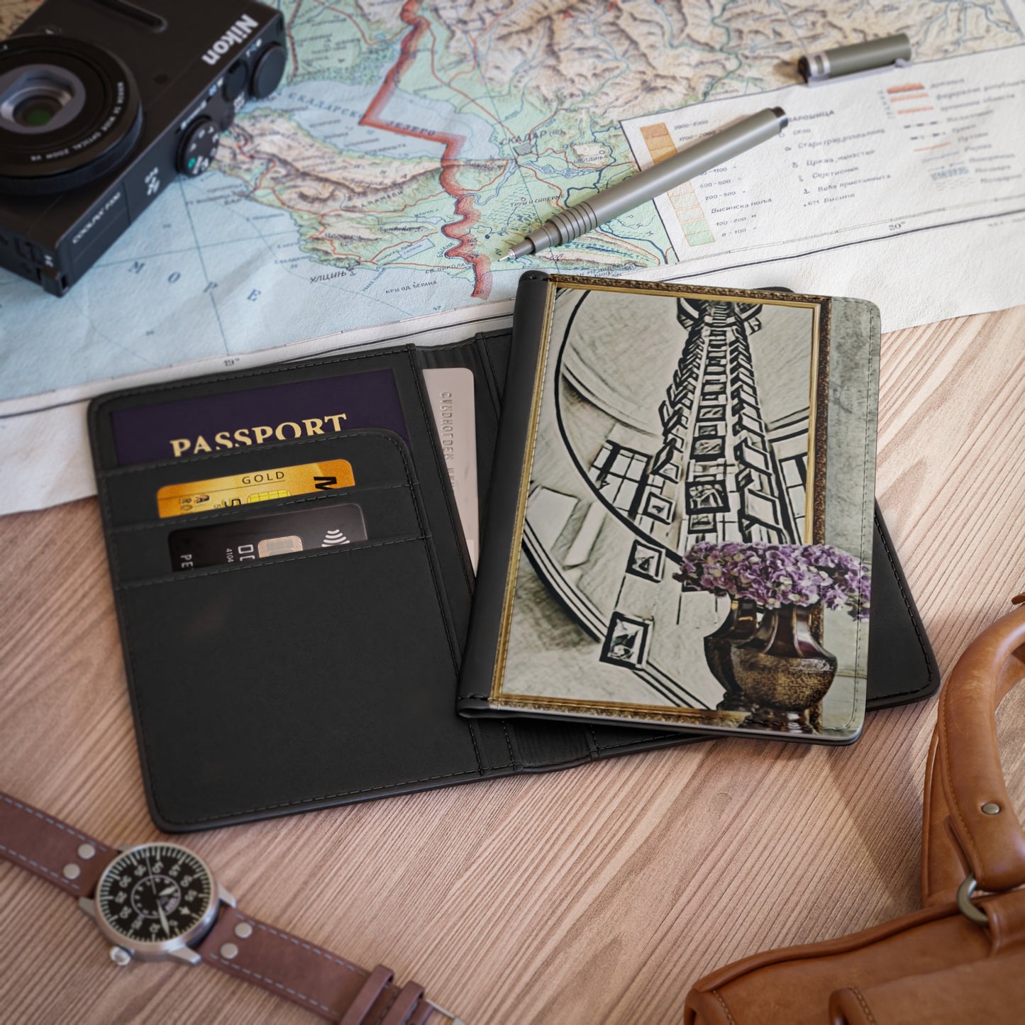 Elegant Floral Passport Cover - International Photography Inspired