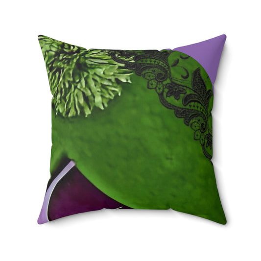 Essentric Vintage Green Square Pillow - Internationally Inspired Home Decor