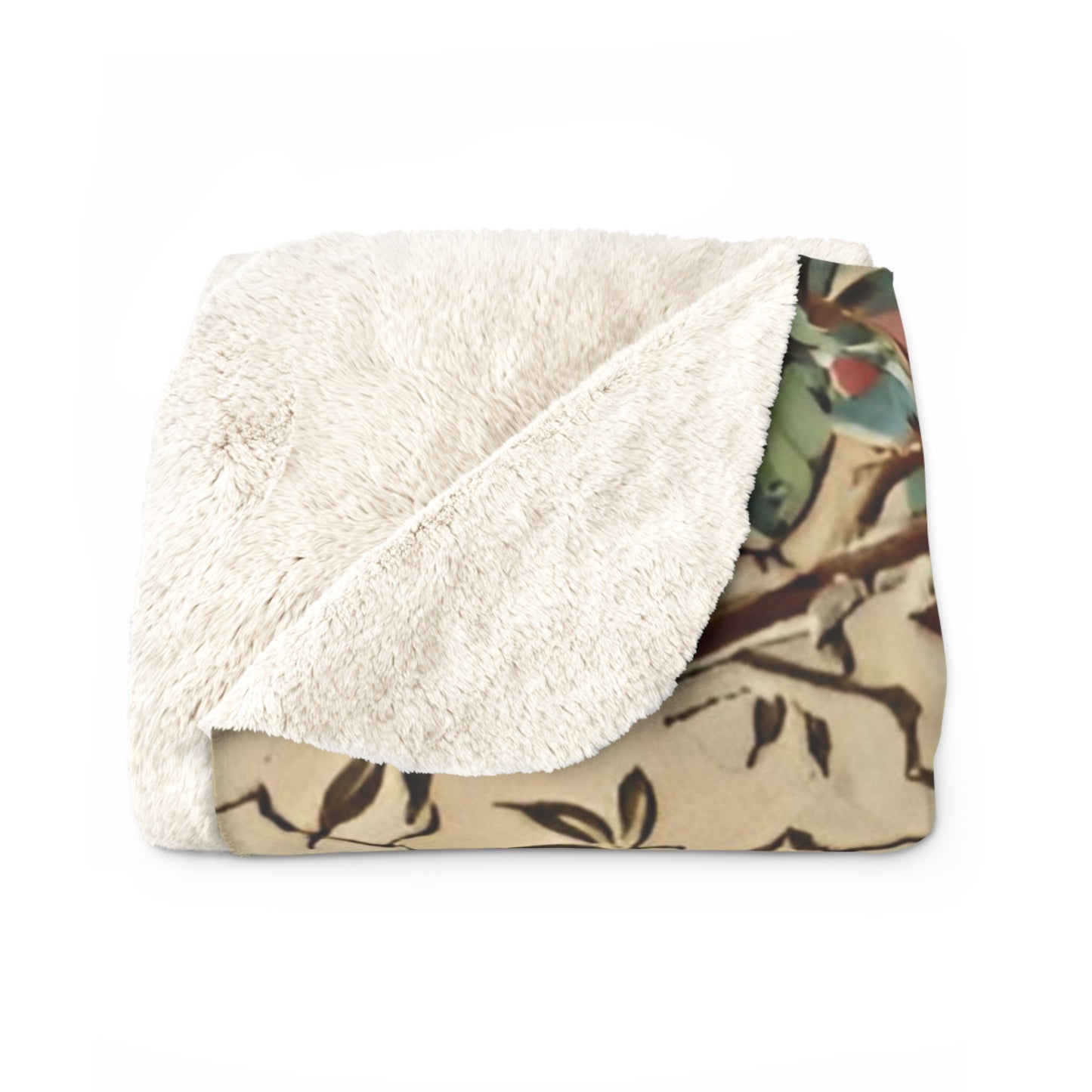 Vintage Ostrich Sherpa Fleece Blanket