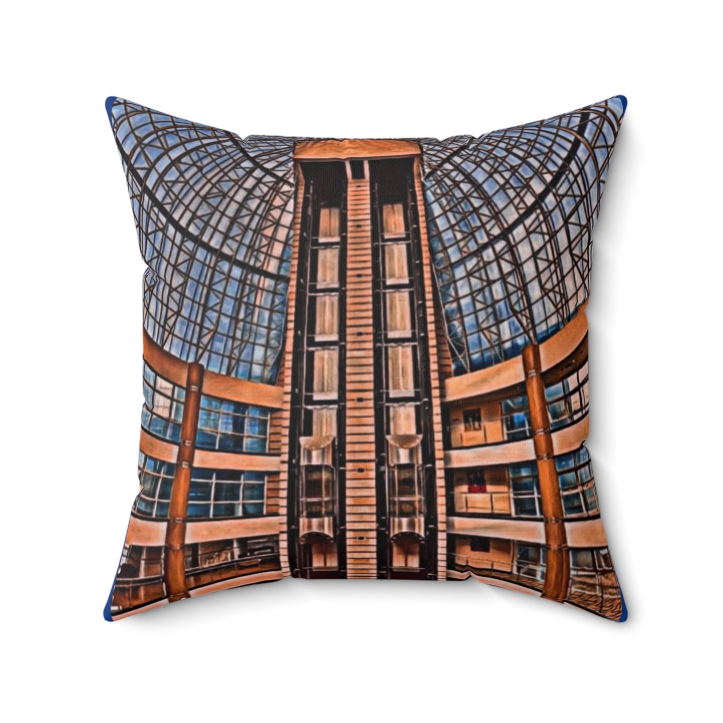 Modern Architectural Design Spun Polyester Square Pillow - Unique Home Decor