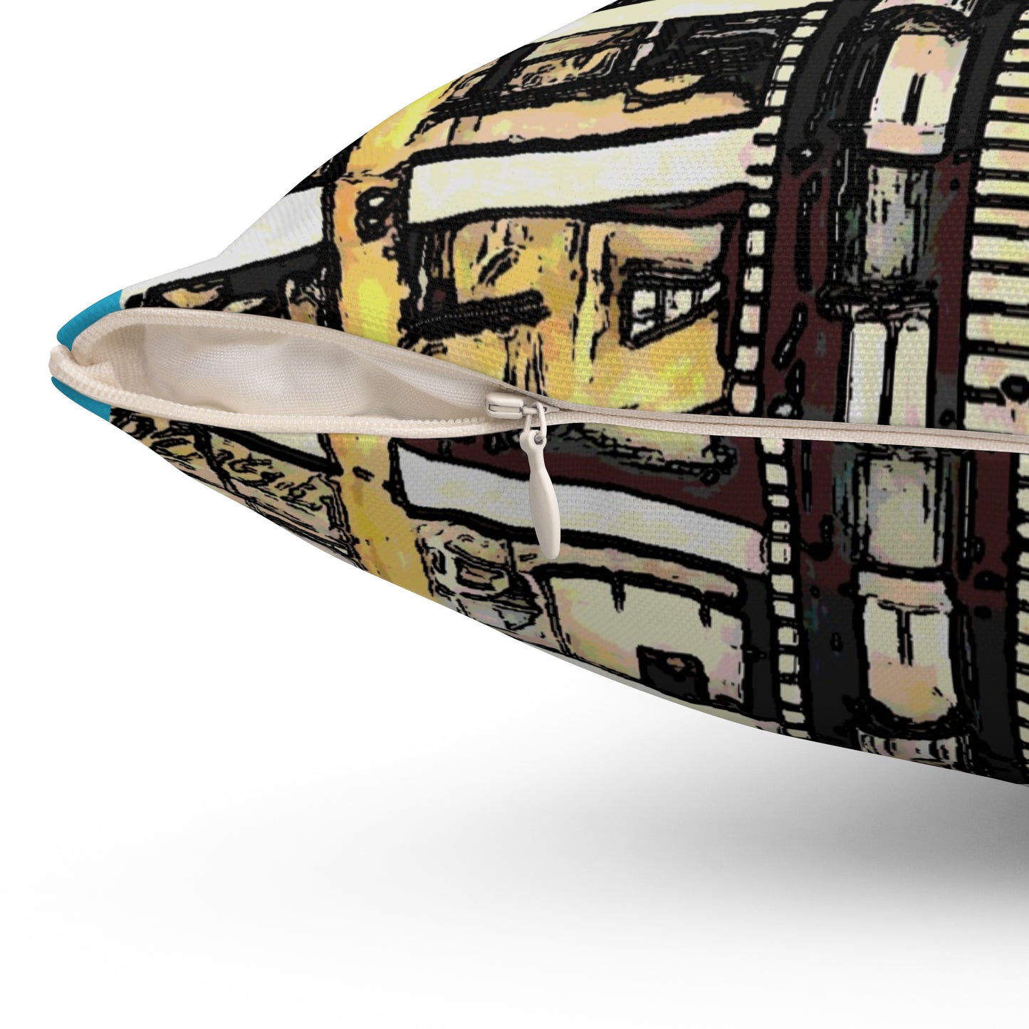 Modern Architectural Design Spun Polyester Square Pillow - Unique Home Decor