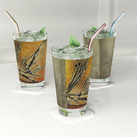 Unique Drinkware, 16oz Pint Glass, Handcrafted Design, Perfect for Gifts, Home Bar, Eco-Friendly Beverage Container
