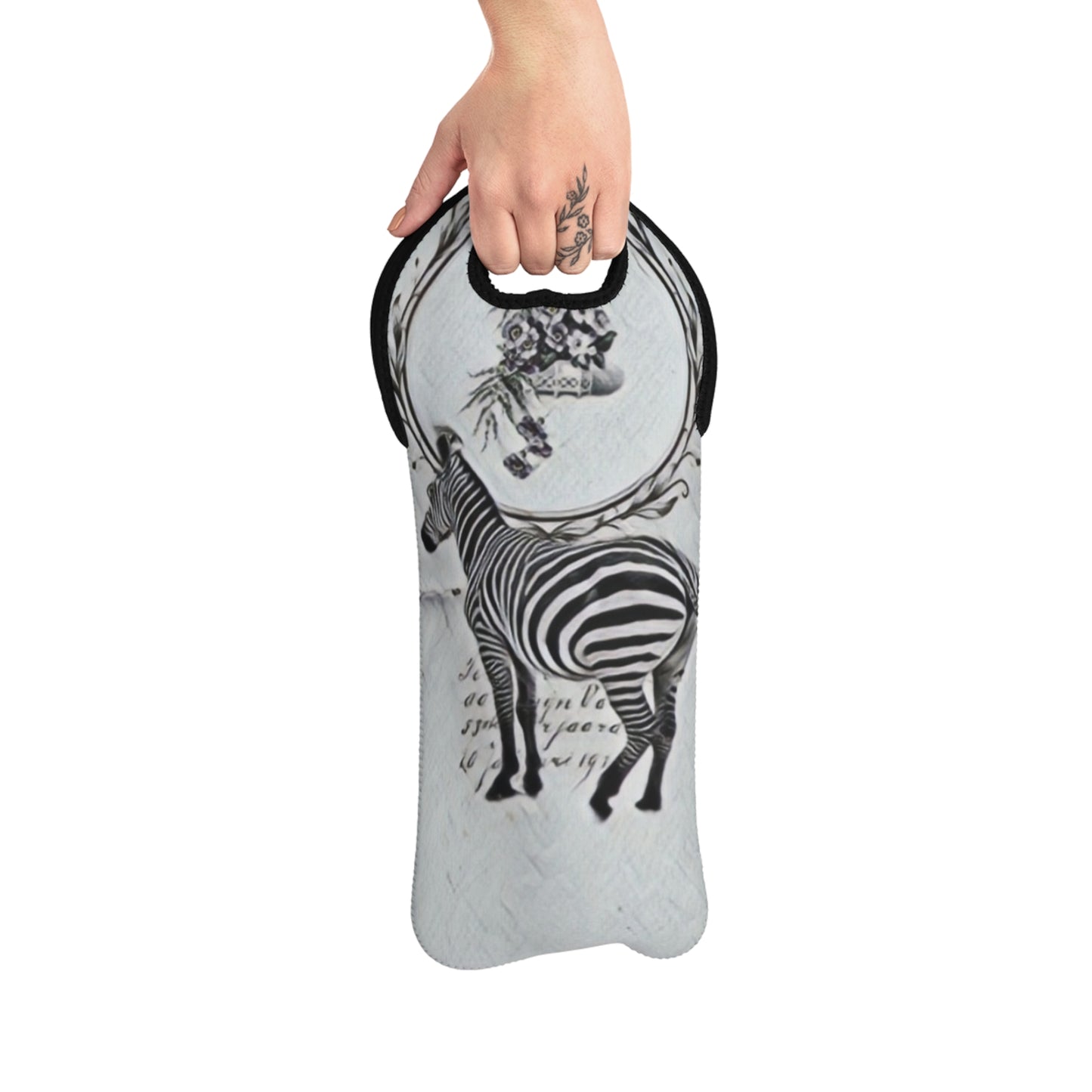Vintage Zebra Print Wine Tote Bag - Perfect for Wine Lovers & Gifts