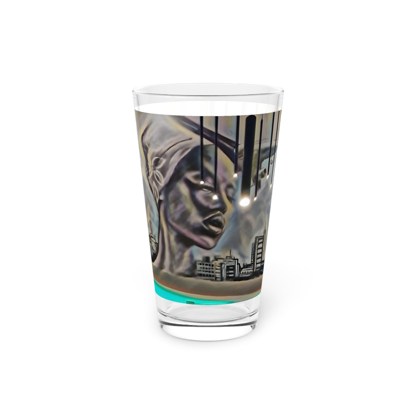 International Urban Art Pint Glass – 16oz | Modern Cityscape Design | Perfect for Celebrations & Gatherings