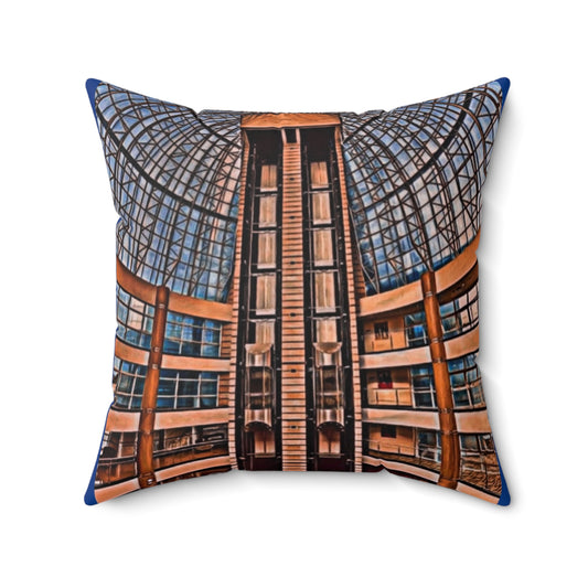 Modern Architectural Design Spun Polyester Square Pillow - Unique Home Decor