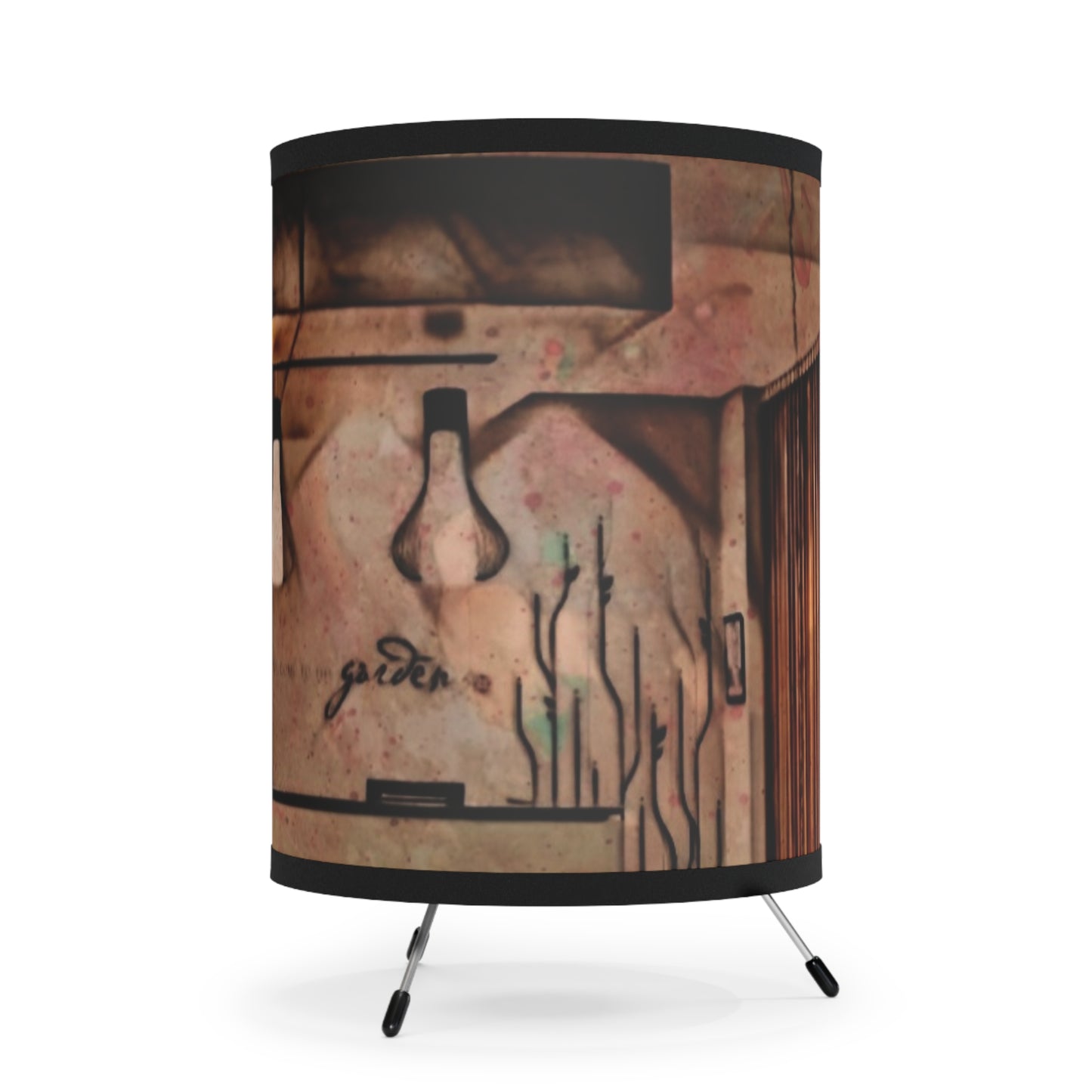 Ambiance Inspired Tripod Lamp with High-Res Printed Shade - Unique Lighting for Home Decor