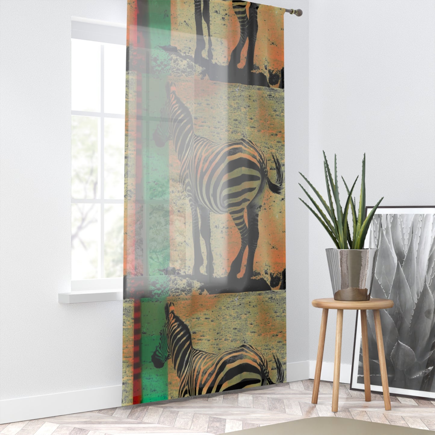 Zebra Print Contemporary Window Panel Design