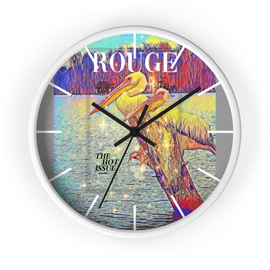 International Pelican Wall Clock – Vintage Rouge Magazine Design