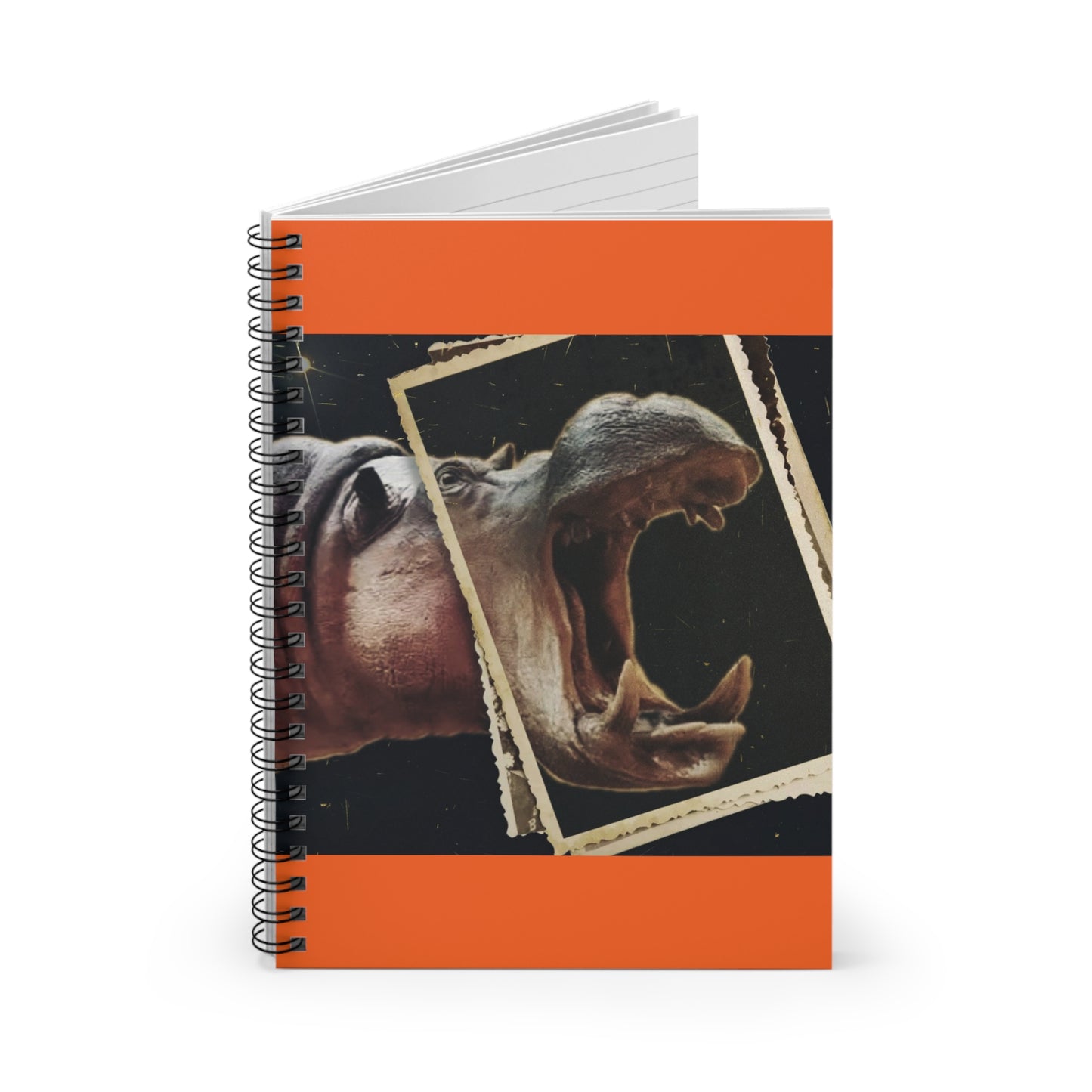 Ruled Lined Journal - Hippo Spiraled Notebook