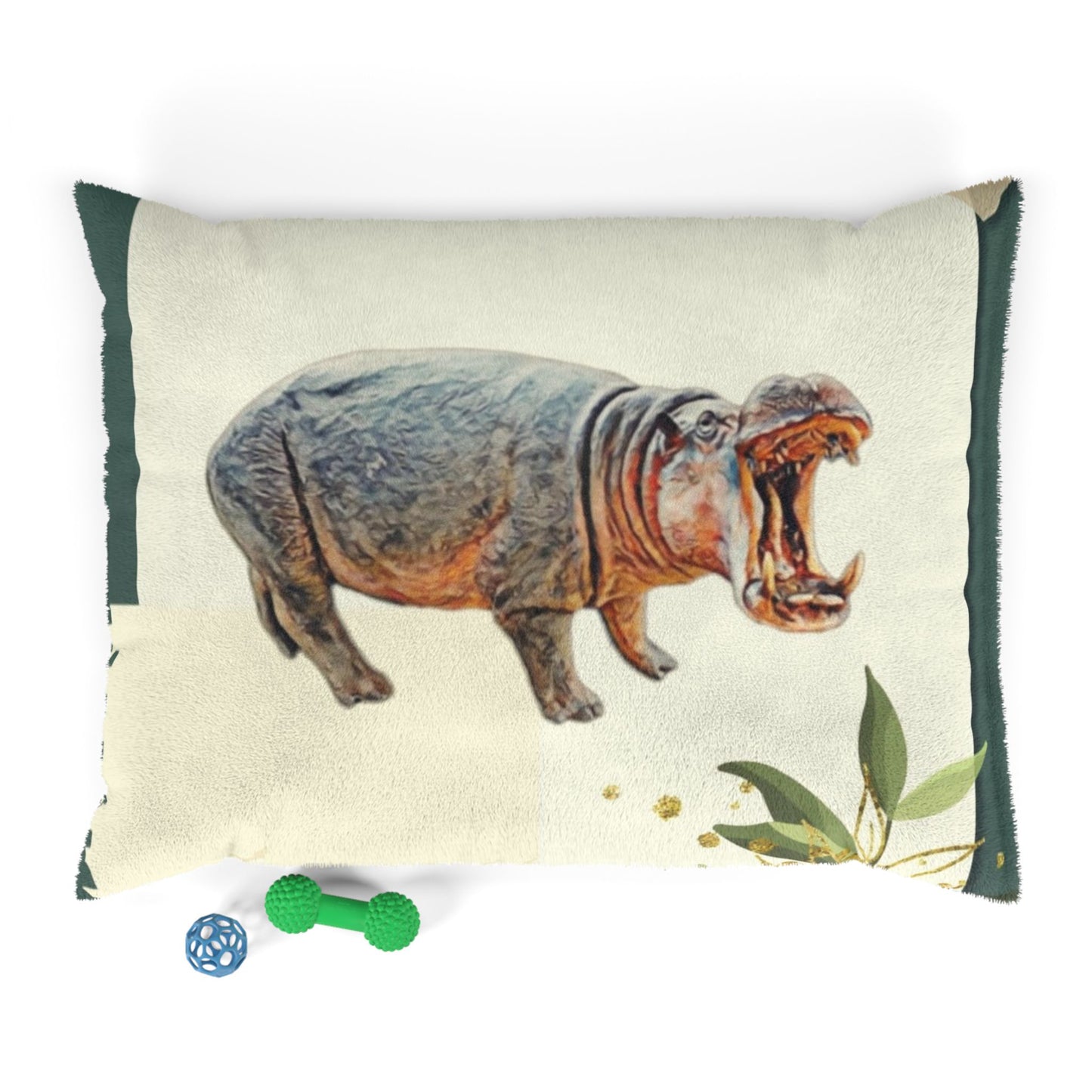 Hippo Print Safari Inspired Pet Bed - Cozy Dog & Cat Mattress