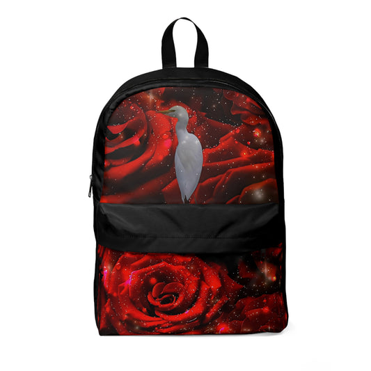 Elegant Rose and Bird Classic Backpack - Stylish Everyday Tote / Black