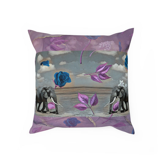 Floral & Elephant Decorative Cushion - Stylish Nursery Pillow With Matching Rug