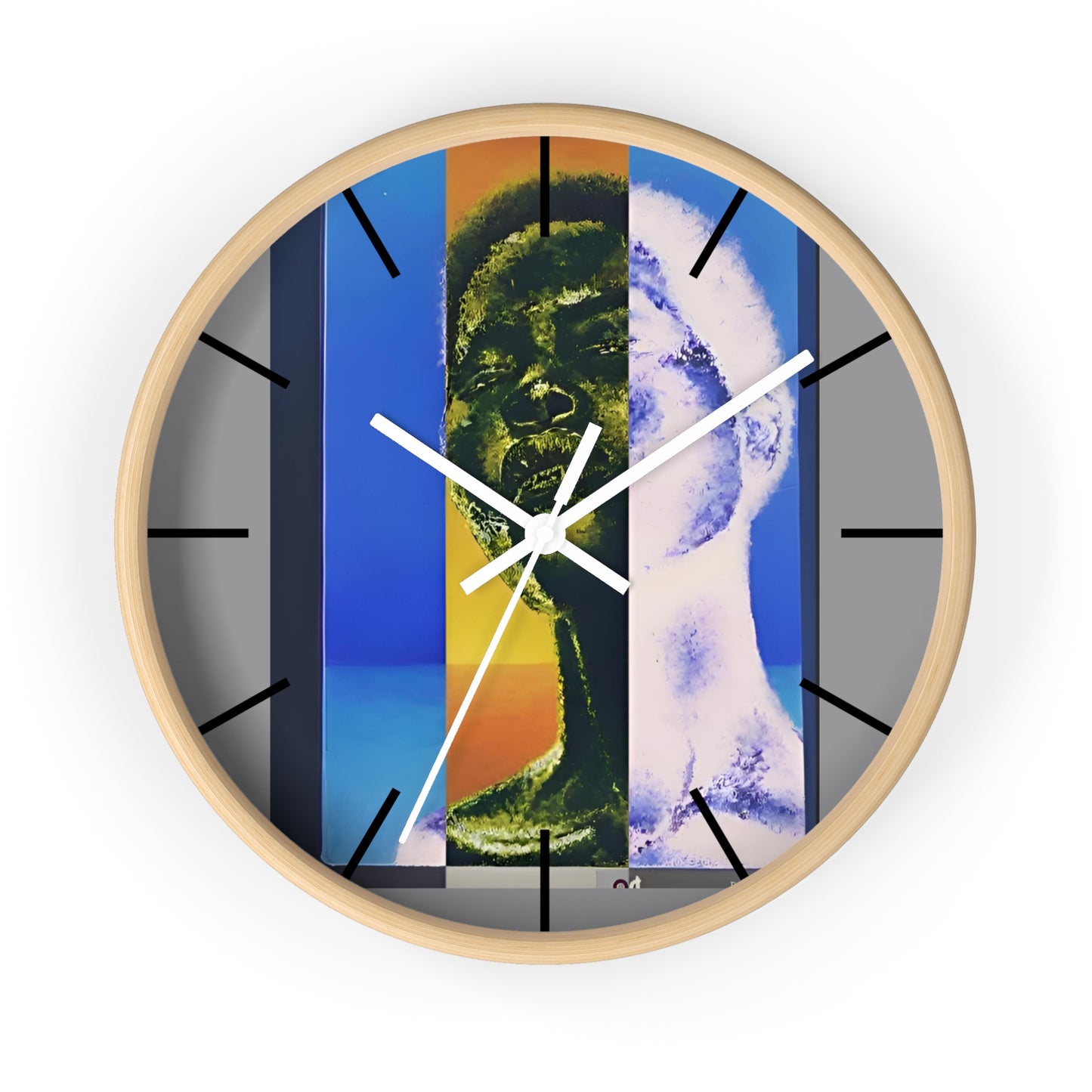 Colorful Retro Wall Clock with Abstract Art Design