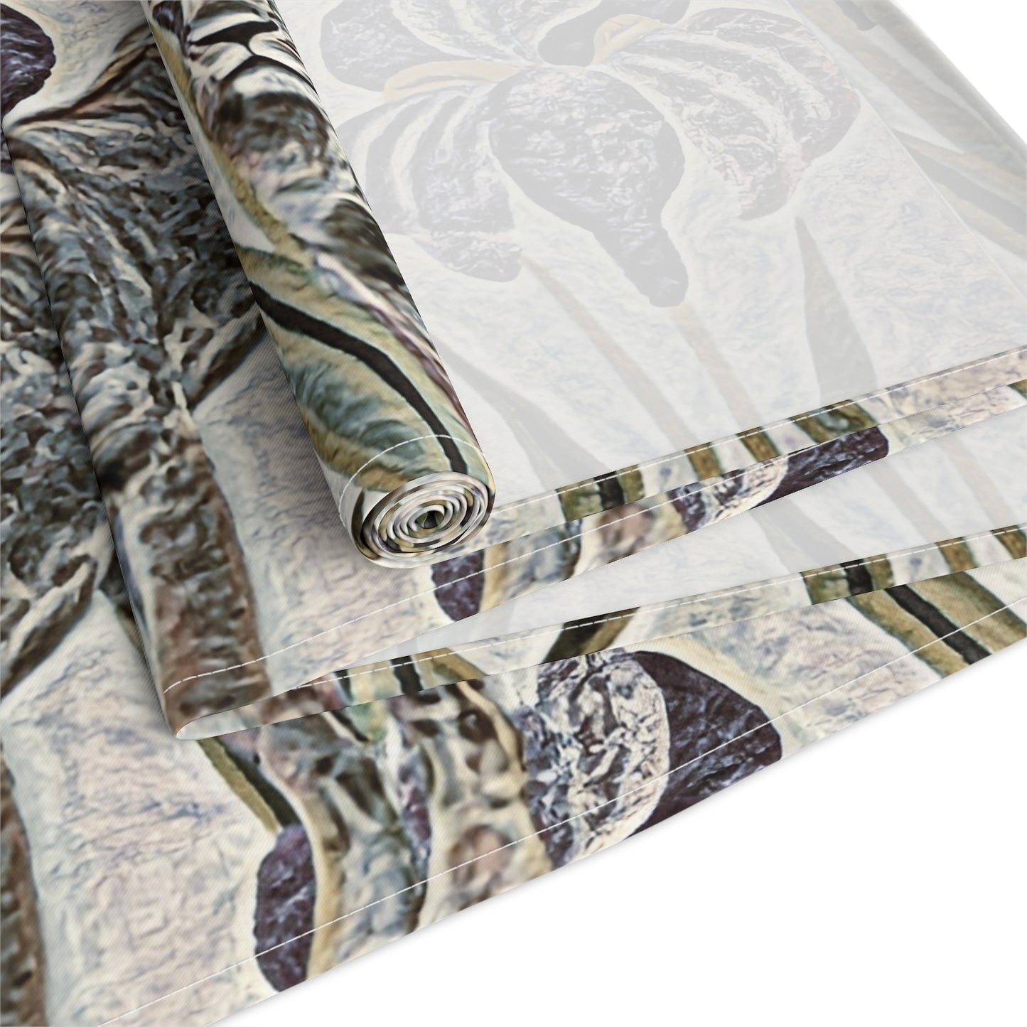 Vintage Floral & Safari Inspired Table Runner – Iris Pattern Cotton-Poly Blend