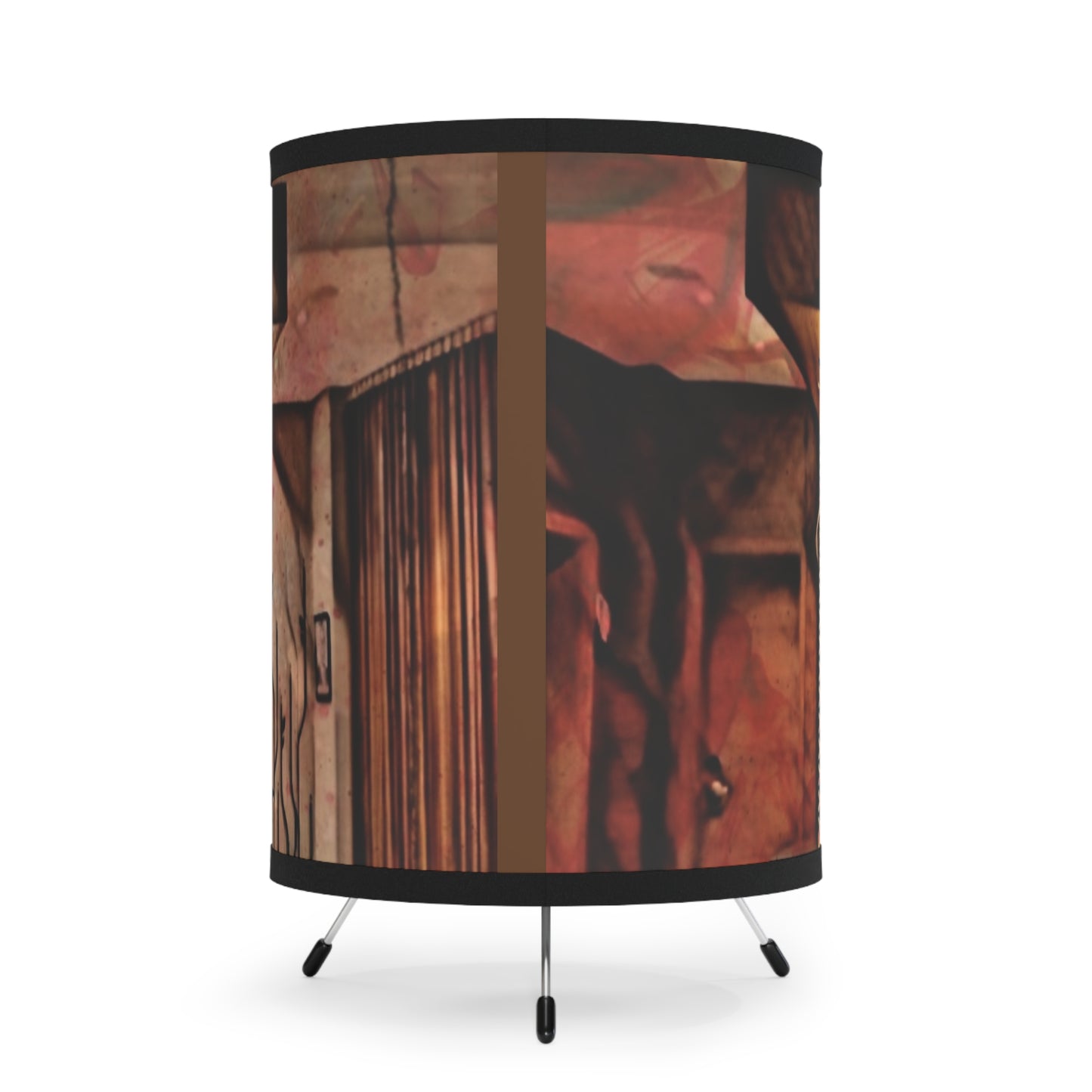 Ambiance Inspired Tripod Lamp with High-Res Printed Shade - Unique Lighting for Home Decor
