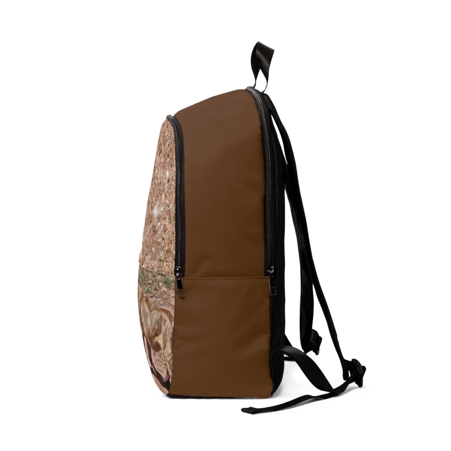 Safari Spirit Fabric Backpack - Trendy Glitter Design with Lions