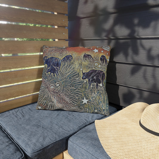 Outdoor Bohemian Galaxy and Carabo Pillow - Perfect for Relaxing Patios and Gardens
