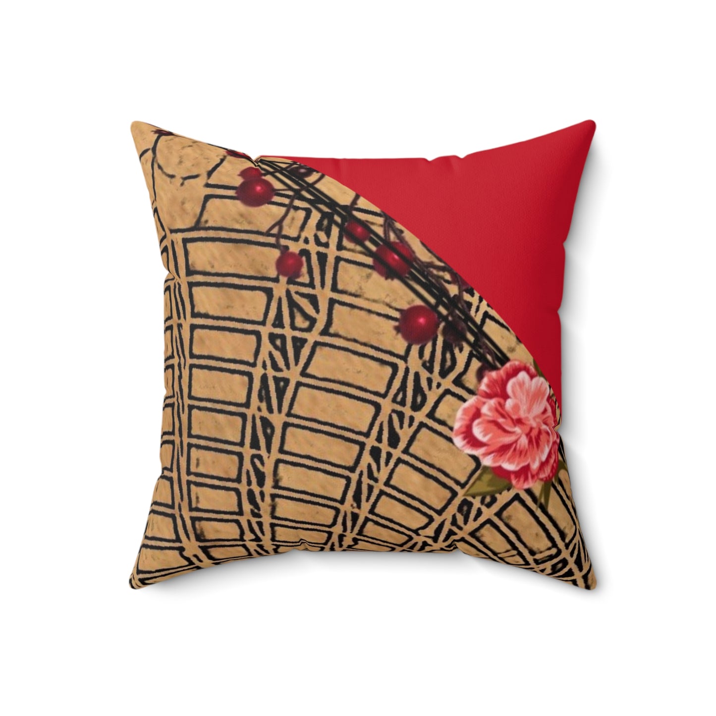 Cozy Floral Patterned Square Pillow - Perfect for Home Decor