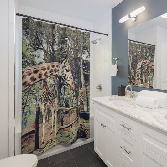 Safari Adventure Giraffe Shower Curtain - Perfect for Animal Lovers & Nature Enthusiasts