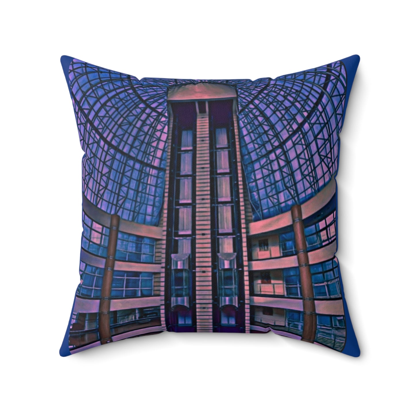 Modern Architectural Design Spun Polyester Square Pillow - Unique Home Decor